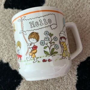Vintage 1970's Lenox Gentle Friends Hello Kids Floral 8 Oz Mug